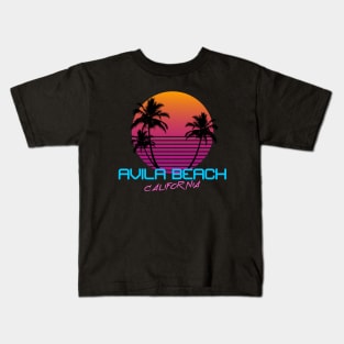 Avila Beach California Retro 80's Sunset Kids T-Shirt